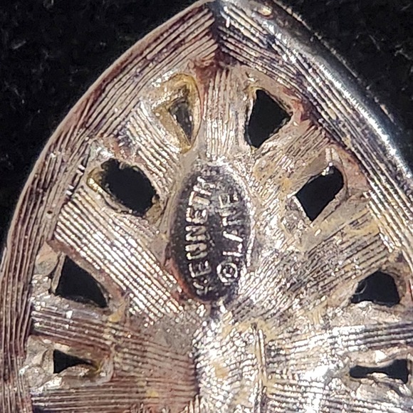 Kenneth Jay Lane Silver Tone Rhinestone Marquise Clip On Statement Earrings - Picture 7 of 13